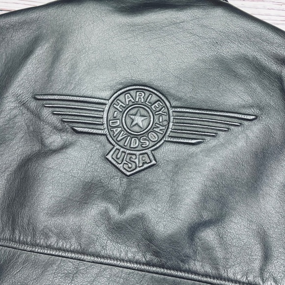 🚫SOLD!! NWOT |•HARLEY-DAVIDSON•| MEN’S PREMIUM BLACK LEATHER HARLEY-DAVIDSON - Picture 8 of 15
